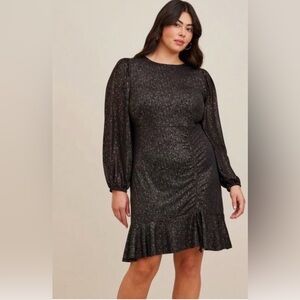 EUC Torrid Black & Gold Mini Dress Size 1X